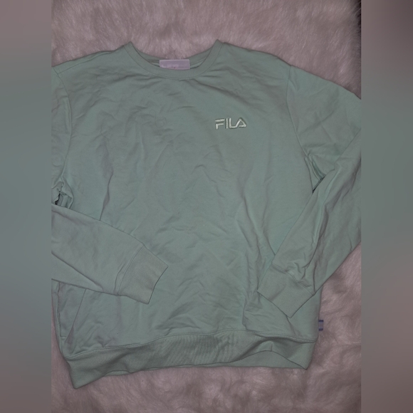 FILA Mint Green French Terry Crewneck Sweatshirt - Picture 2 of 7